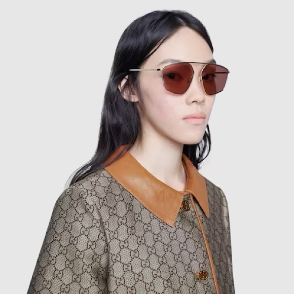 Authentic Gucci™ GG0437SA 004 60 - Gold Sunglasses - Picture 1 of 14